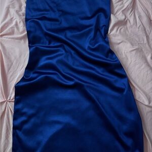 Sold!

Elegant Blue Satin Dress
